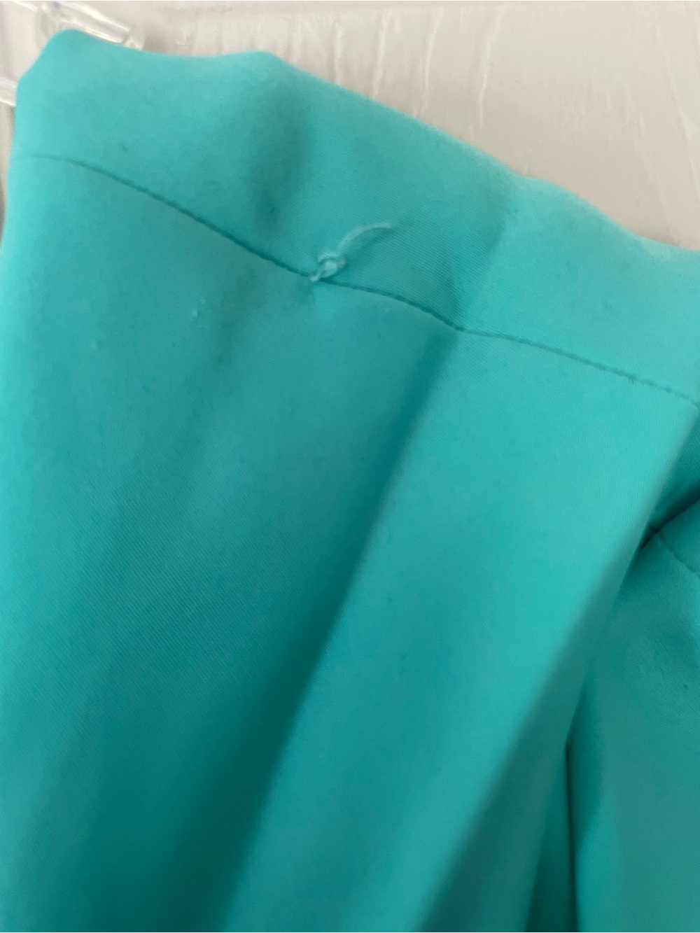 Tadashi Shoji Teal One-Shoulder Maxi Gown with Draped Knot - Picture 5 of 7